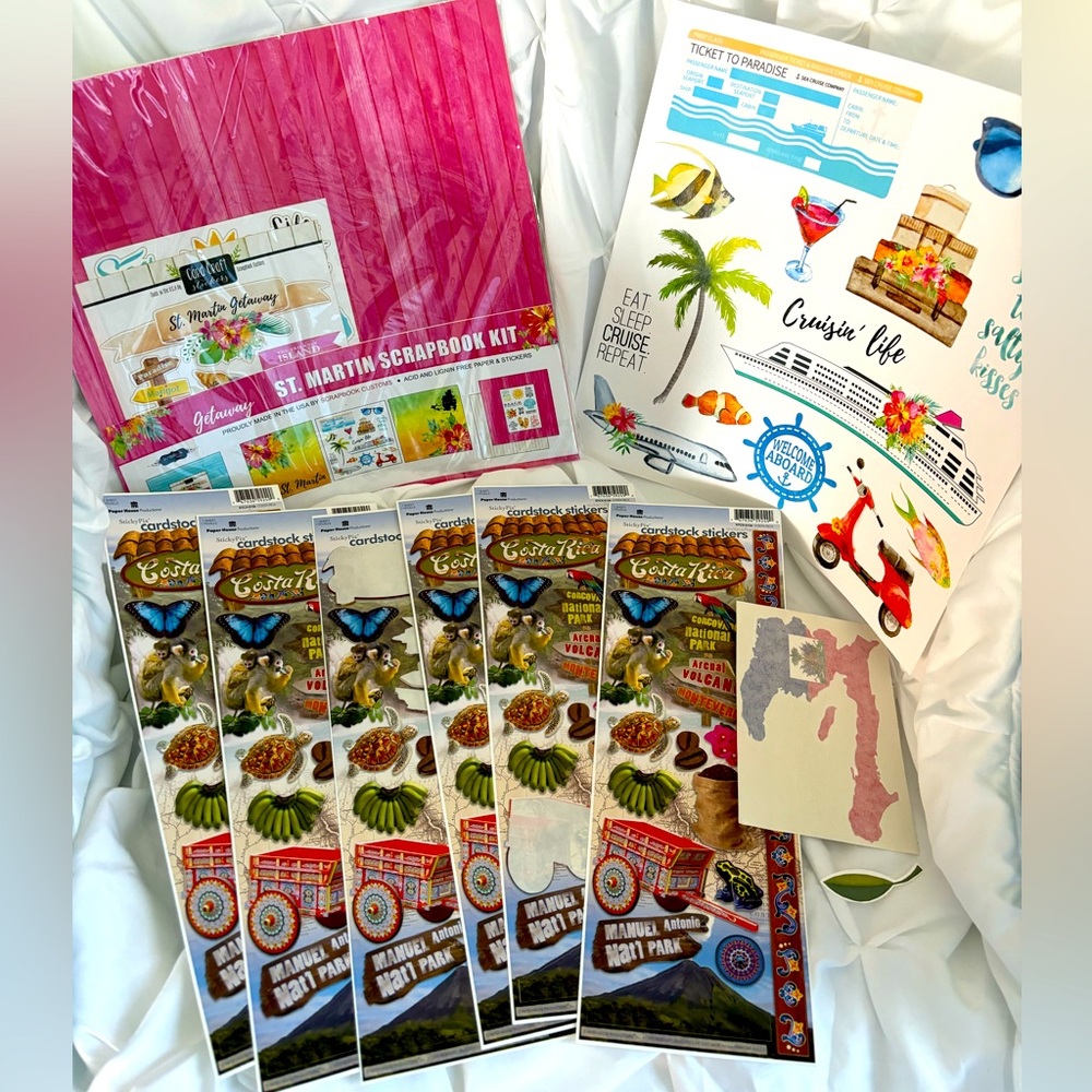 Cruise, Costa Rica, St Martin Scrapbook Stickers